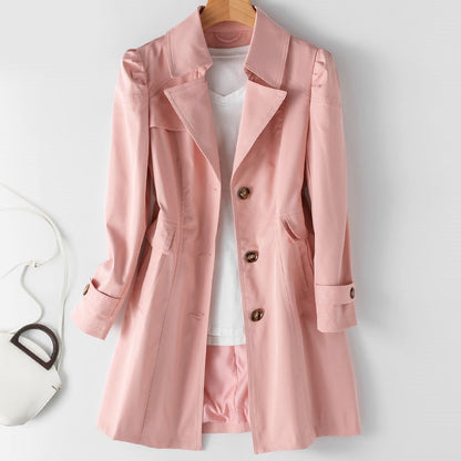 Trench coat feminino de tamanho médio elegante - Victoria