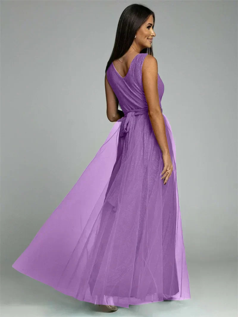 Vestido elegante com decote em V - Mindy