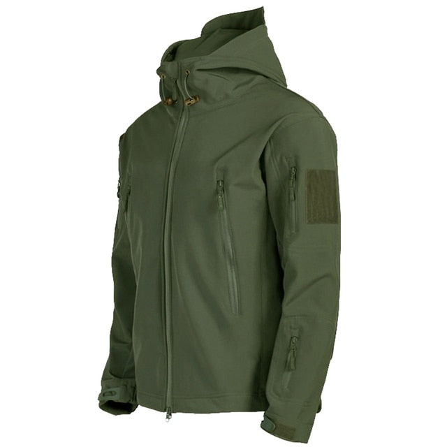 Jaqueta Softshell Masculina Tática à Prova D'Água e à Prova de Vento com Capuz - Kai