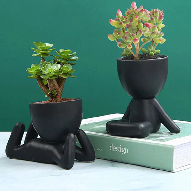 Vaso de suculentas de cerâmica feito à mão com orifício de drenagem - TerraCotta