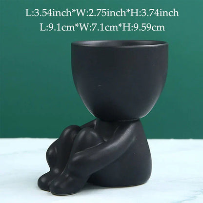 Vaso de suculentas de cerâmica feito à mão com orifício de drenagem - TerraCotta