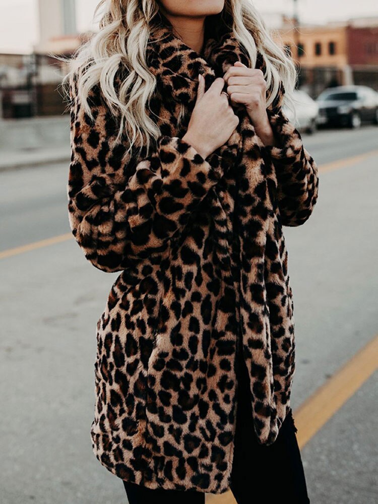 Casaco de inverno de leopardo elegante | Perfeito para clima frio