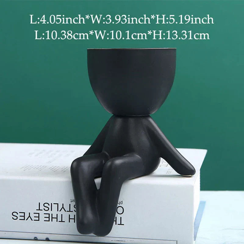 Vaso de suculentas de cerâmica feito à mão com orifício de drenagem - TerraCotta