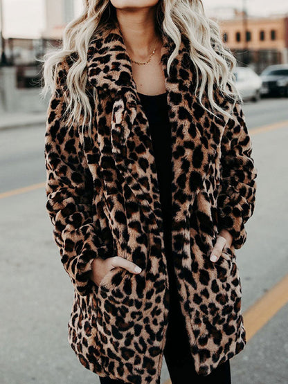 Casaco de inverno de leopardo elegante | Perfeito para clima frio