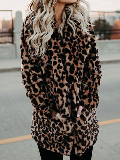 Casaco de inverno de leopardo elegante | Perfeito para clima frio