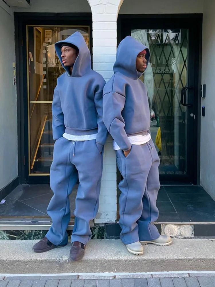 Oversized men's tracksuit with hoodie & jogging trousers – Bastian