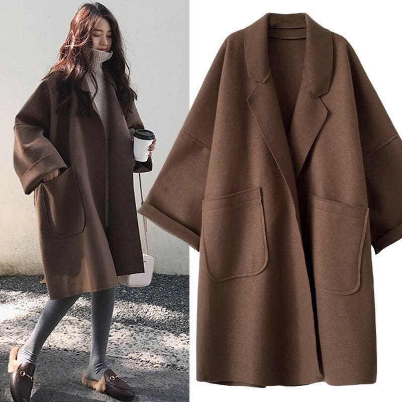 Trench coat de lã oversized - Aura