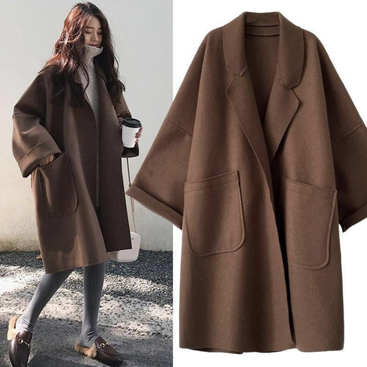 Trench coat de lã oversized - Aura