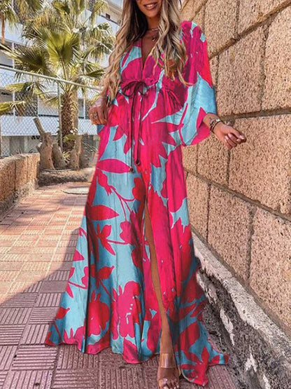 Vestido de praia elegante com estampa - Zamara
