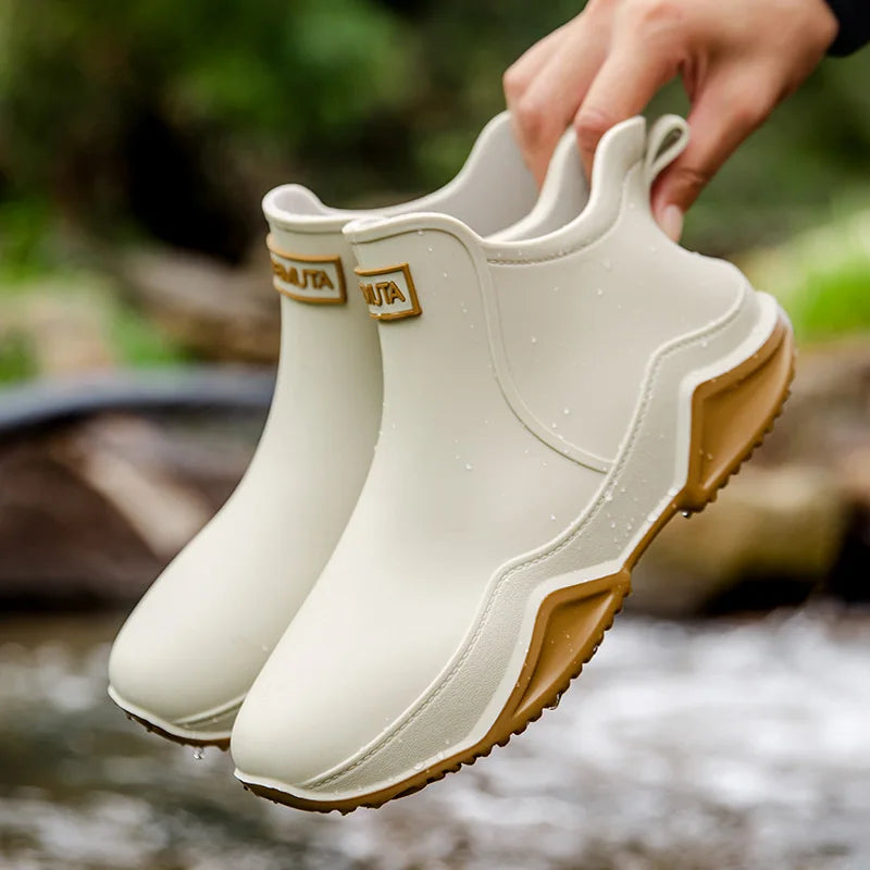 Ladies' mid-height waterproof rain boots with anti-slip sole – Nivara