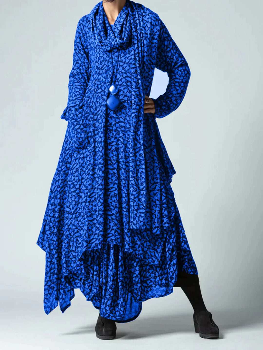 Maxi Autumn Dress with Print – Soraya