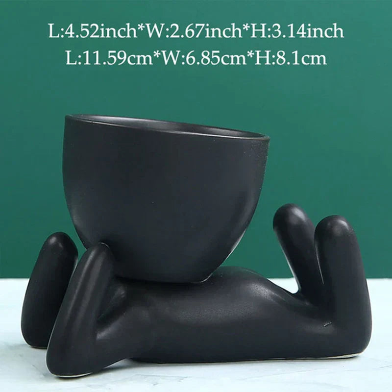 Vaso de suculentas de cerâmica feito à mão com orifício de drenagem - TerraCotta