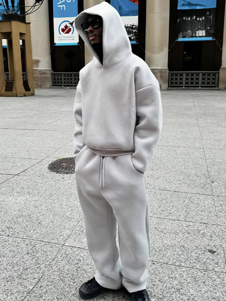 Oversized men's tracksuit with hoodie & jogging trousers – Bastian