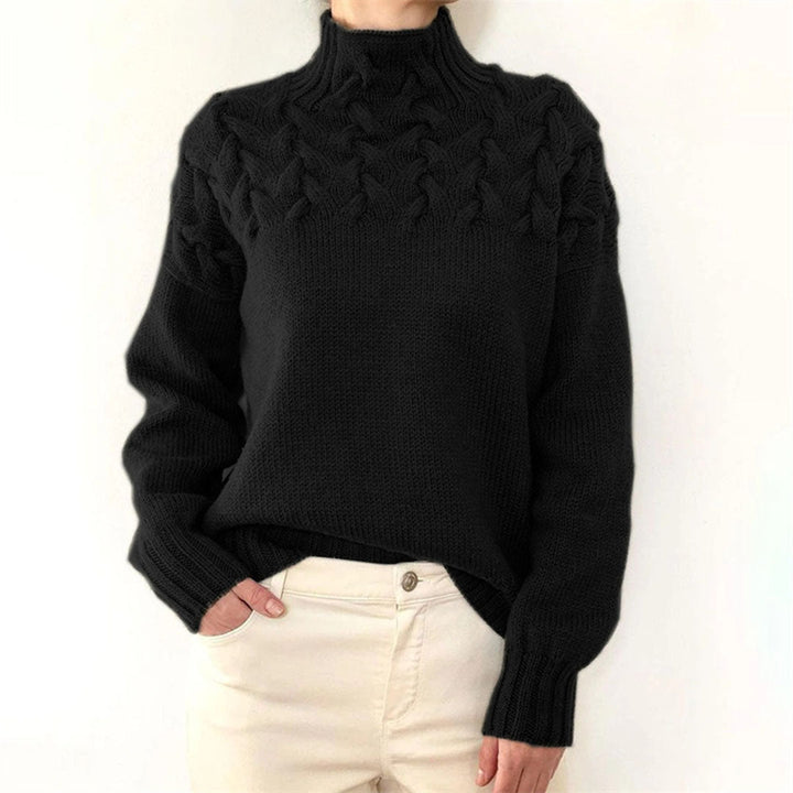 Knitted Ladies Autumn Sweater with Collar – Sienna