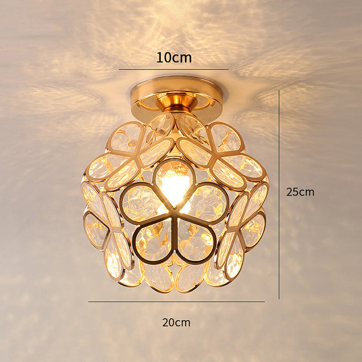 Lustre de teto de vidro artístico com padrão de flores - FlowerHall