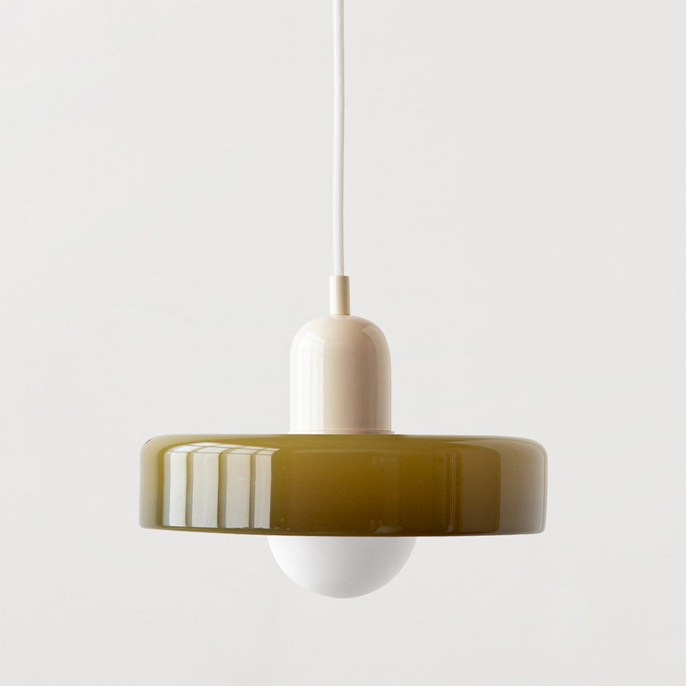 Luminária suspensa colorida no estilo Bauhaus - StiloGlas