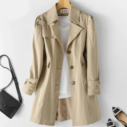Trench coat feminino de tamanho médio elegante - Victoria