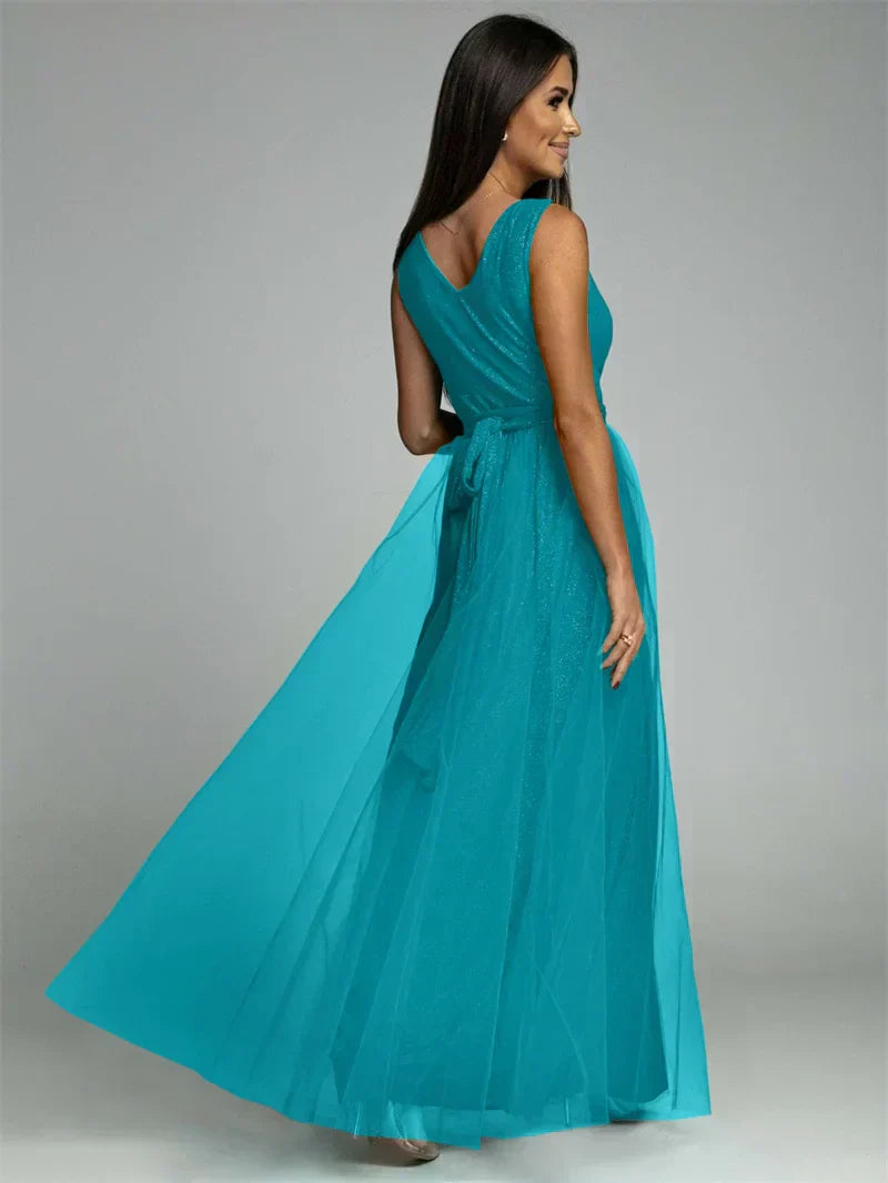Vestido elegante com decote em V - Mindy