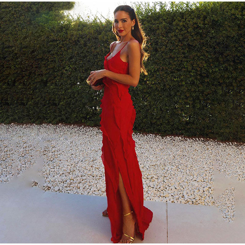 Vestido maxi com babados | Perfeito para ocasiões especiais