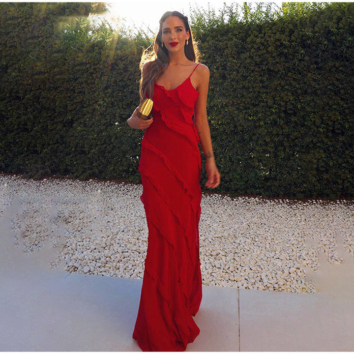 Vestido maxi com babados | Perfeito para ocasiões especiais