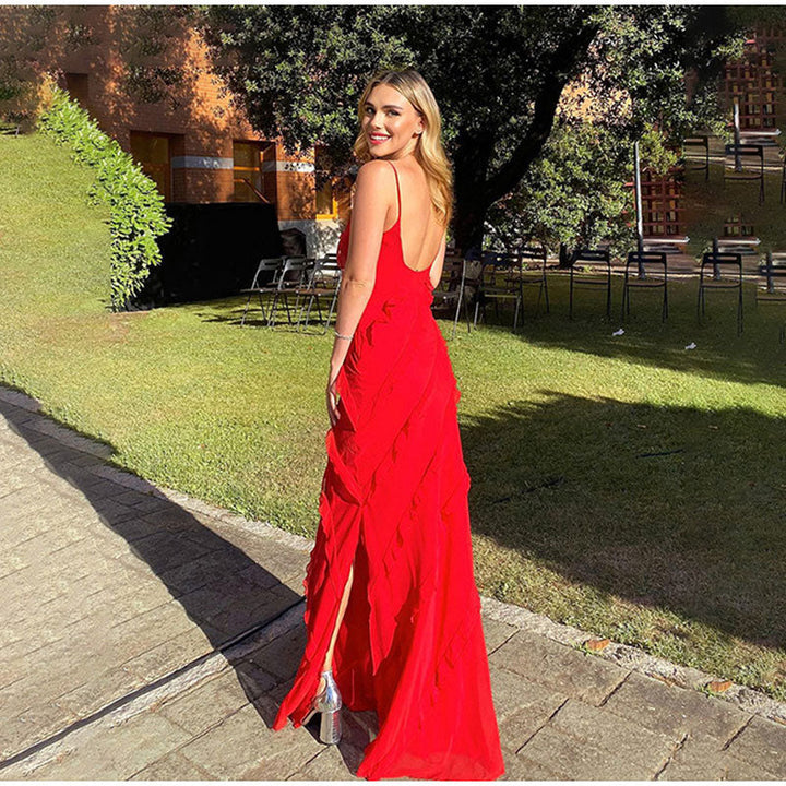 Vestido maxi com babados | Perfeito para ocasiões especiais