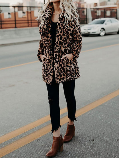 Casaco de inverno de leopardo elegante | Perfeito para clima frio