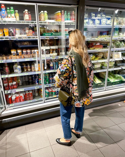Casaco feminino acolchoado com estampa de flores – Aurora