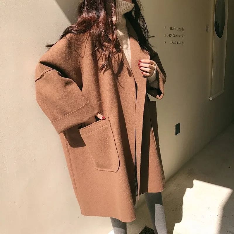 Trench coat de lã oversized - Aura