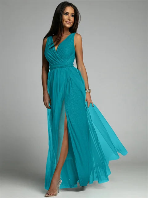 Vestido elegante com decote em V - Mindy