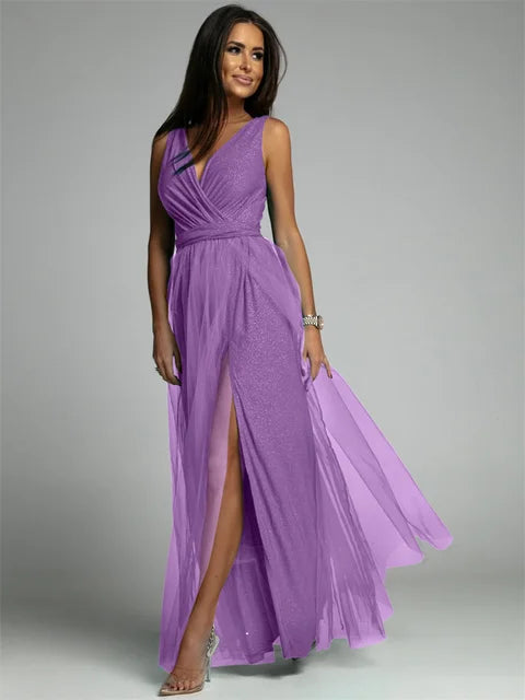 Vestido elegante com decote em V - Mindy