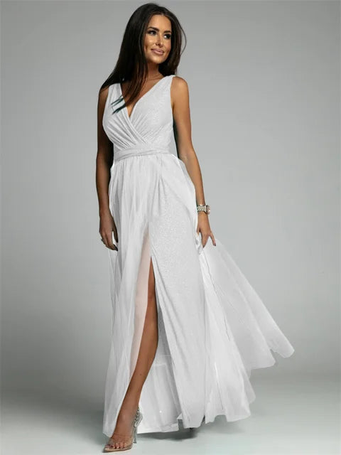 Vestido elegante com decote em V - Mindy