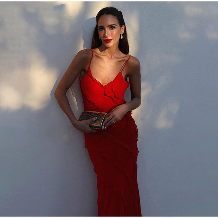 Vestido maxi com babados | Perfeito para ocasiões especiais