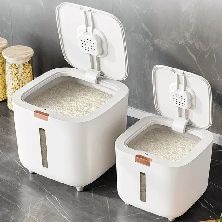 Rice Storage Box 5–10kg Airtight Moisture & Insect Resistant with Measuring Cup – GrainSafe