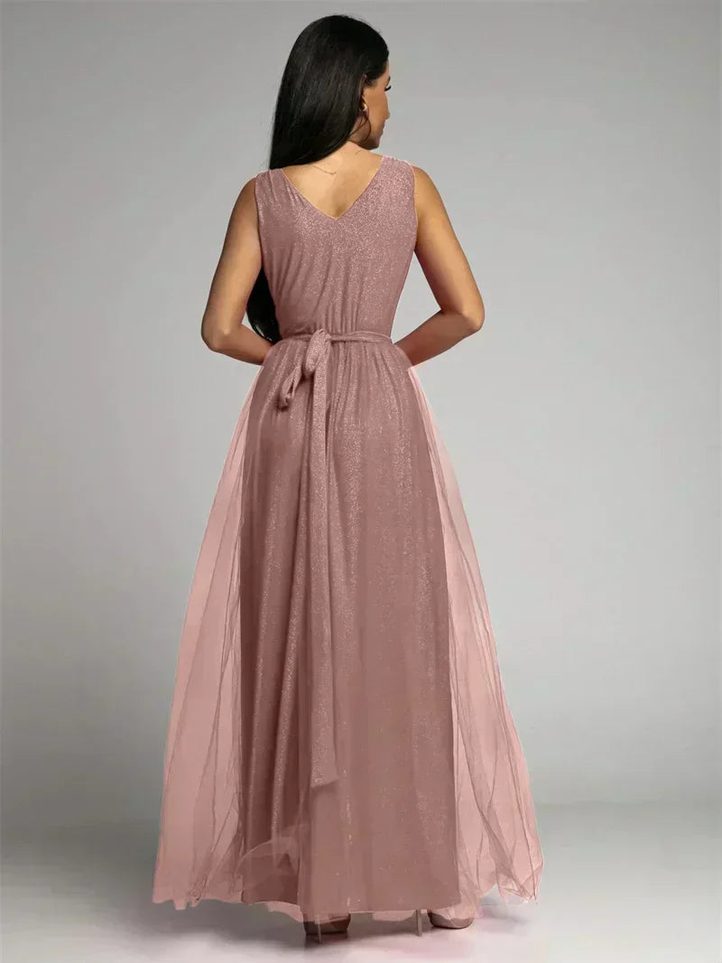 Vestido elegante com decote em V - Mindy