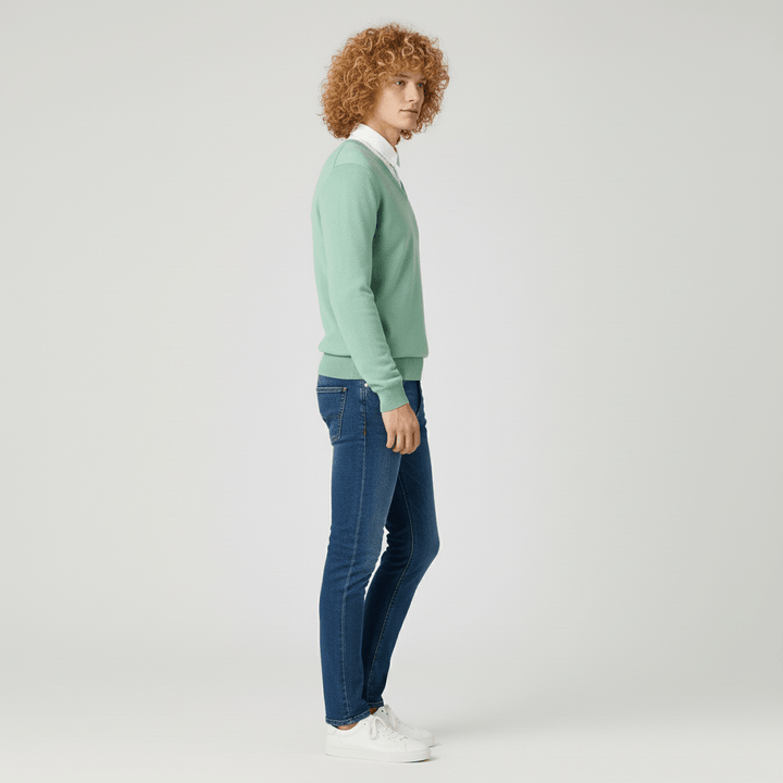Slim-Fit V-Ausschnitt Pullover - Keanu