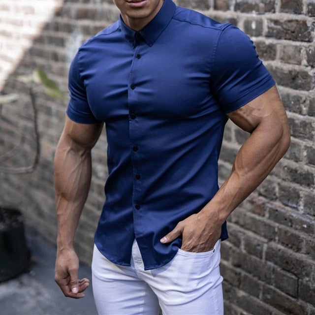Stretch Camiseta Muscle de Manga Curta - LeoFit