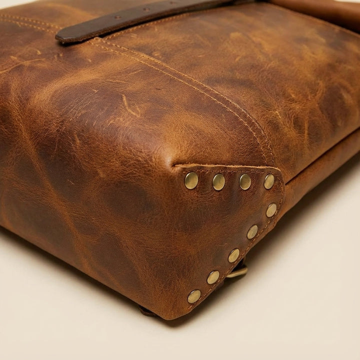 Vintage Crazy Horse Leren Rugzak - TrailForge