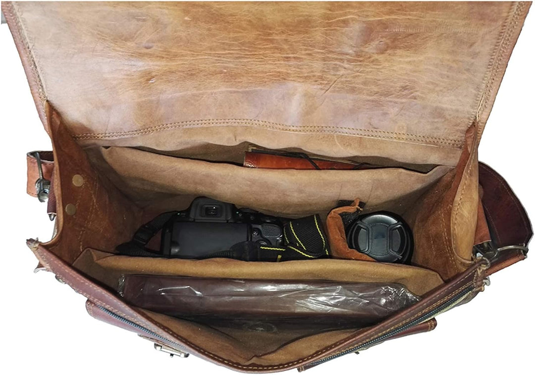 Vintage Messenger Tas Van Geitleer - Vintageo