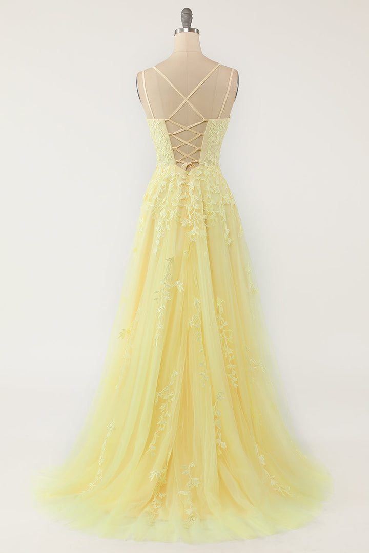 Vestido de baile de tule elegante com aplicações - Victoria