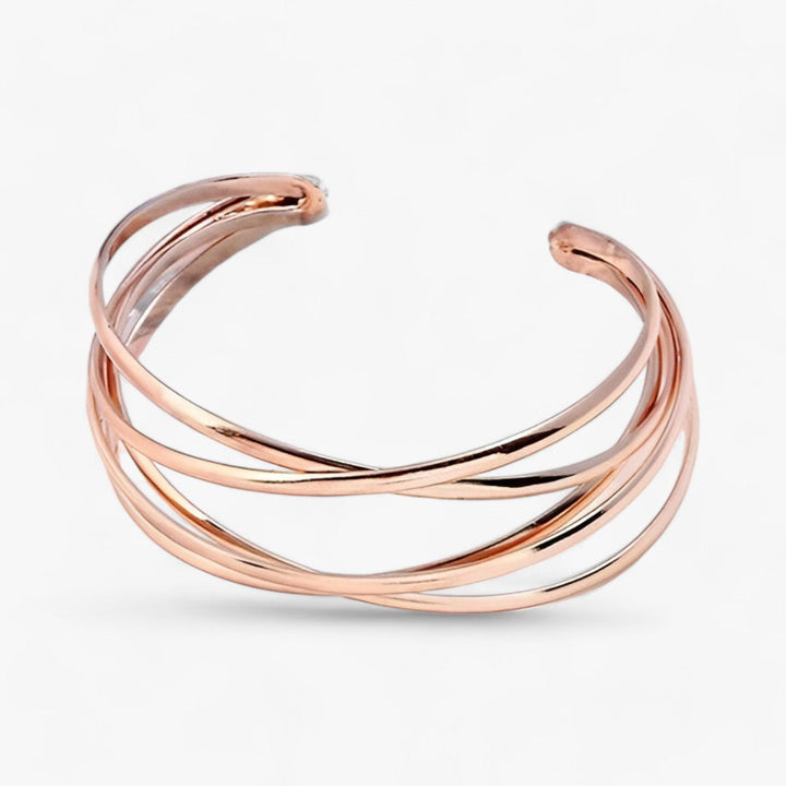 Adjustable cuff bracelet - Liora-Rose gold-Nora Luxe
