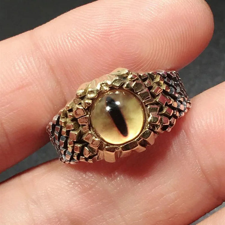 Adjustable Snake Ring with Demon Eye - Damon-Light yellow-Nora Luxe