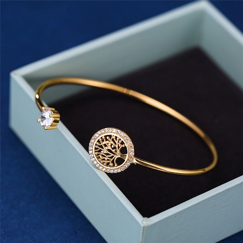 Adjustable Tree of Life Bracelet - Elowen-Gold-Nora Luxe