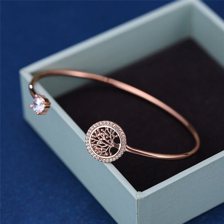 Adjustable Tree of Life Bracelet - Elowen-Rose gold-Nora Luxe