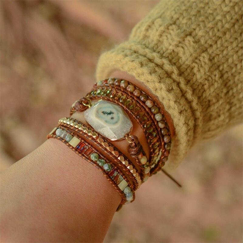 Agate Moonlight Wrap Bracelet - Lunara-Nora Luxe