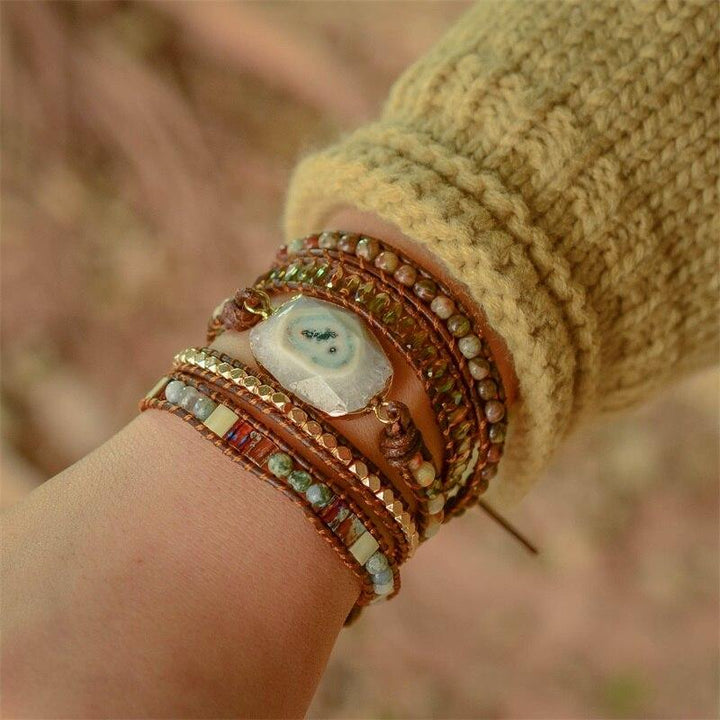 Agate Moonlight Wrap Bracelet - Lunara-Nora Luxe