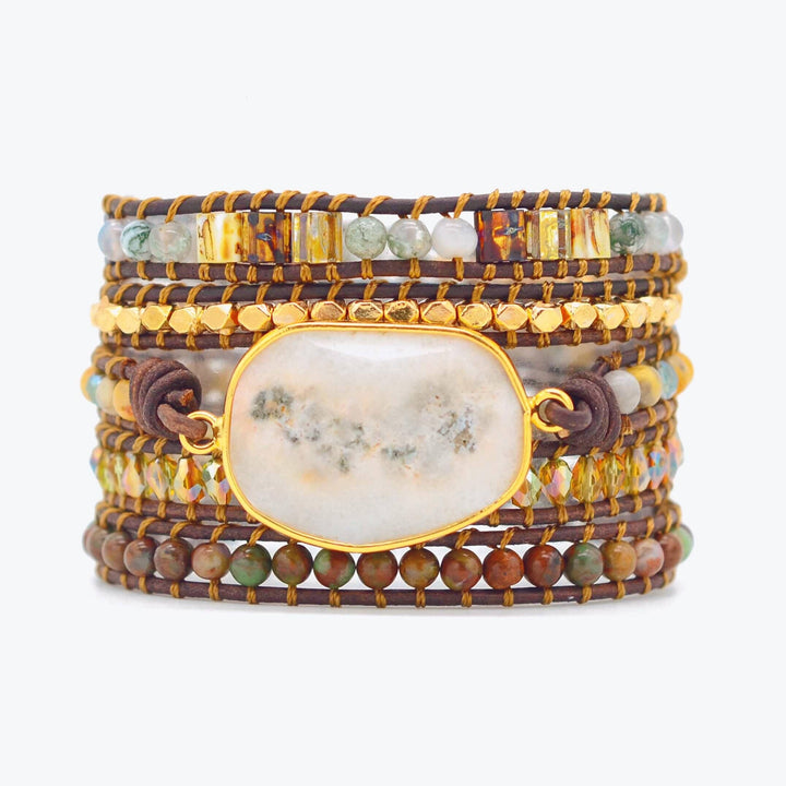 Agate Moonlight Wrap Bracelet - Lunara-Nora Luxe