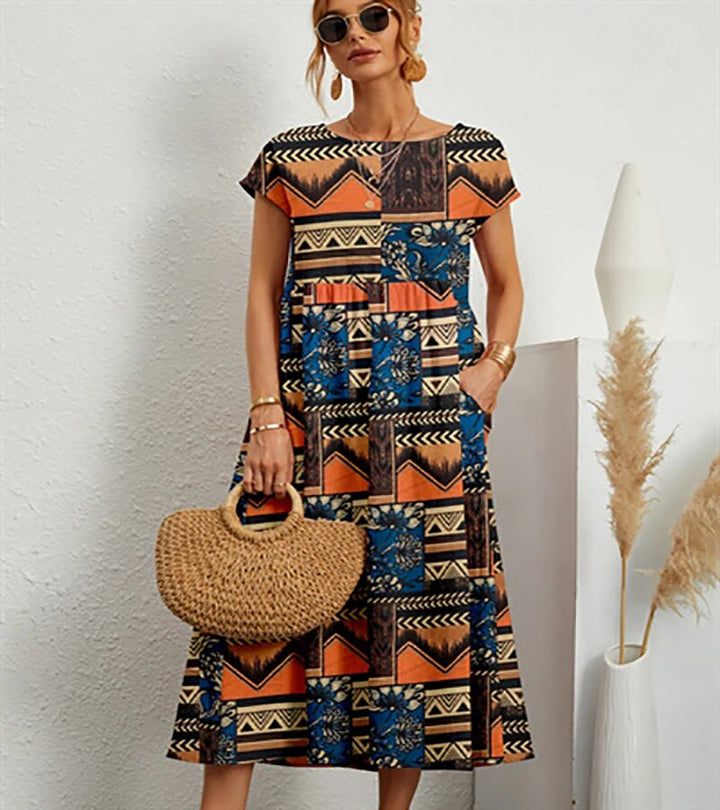 Airy cotton dress – Isadora-Orange-S-Nora Luxe