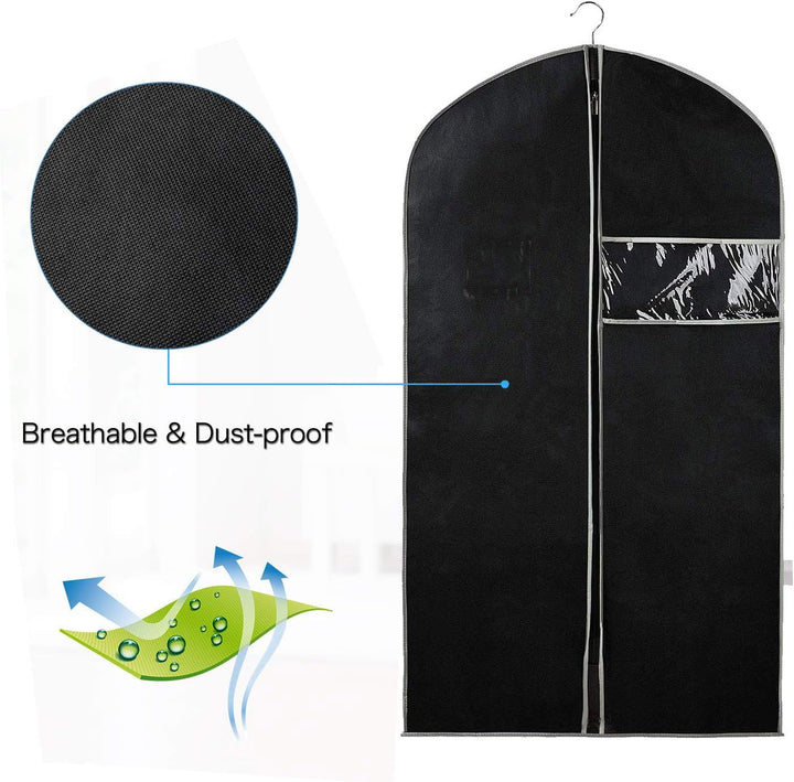 Breathable Garment Cover Set – 10-Pack Clothing Storage Covers with Window