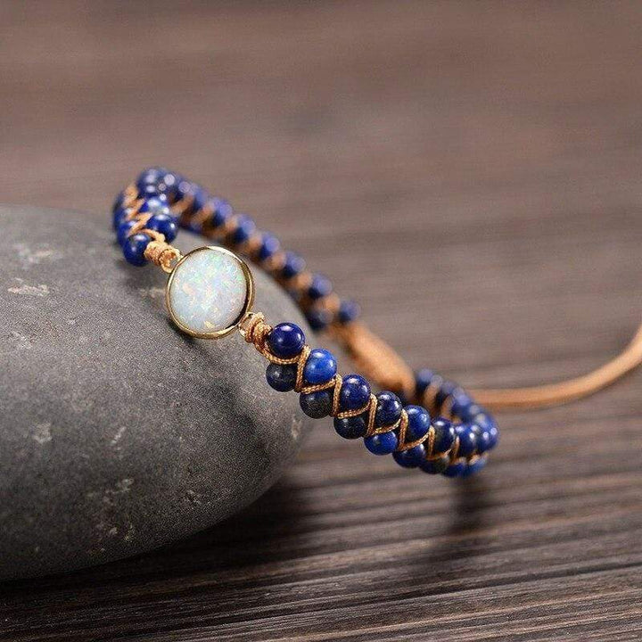 Amethyst-Opal Yoga Bracelet - Aurielle-Blue-Nora Luxe