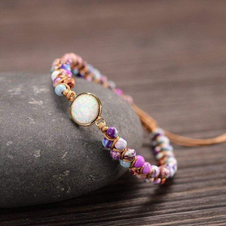 Amethyst-Opal Yoga Bracelet - Aurielle-Pink-Nora Luxe